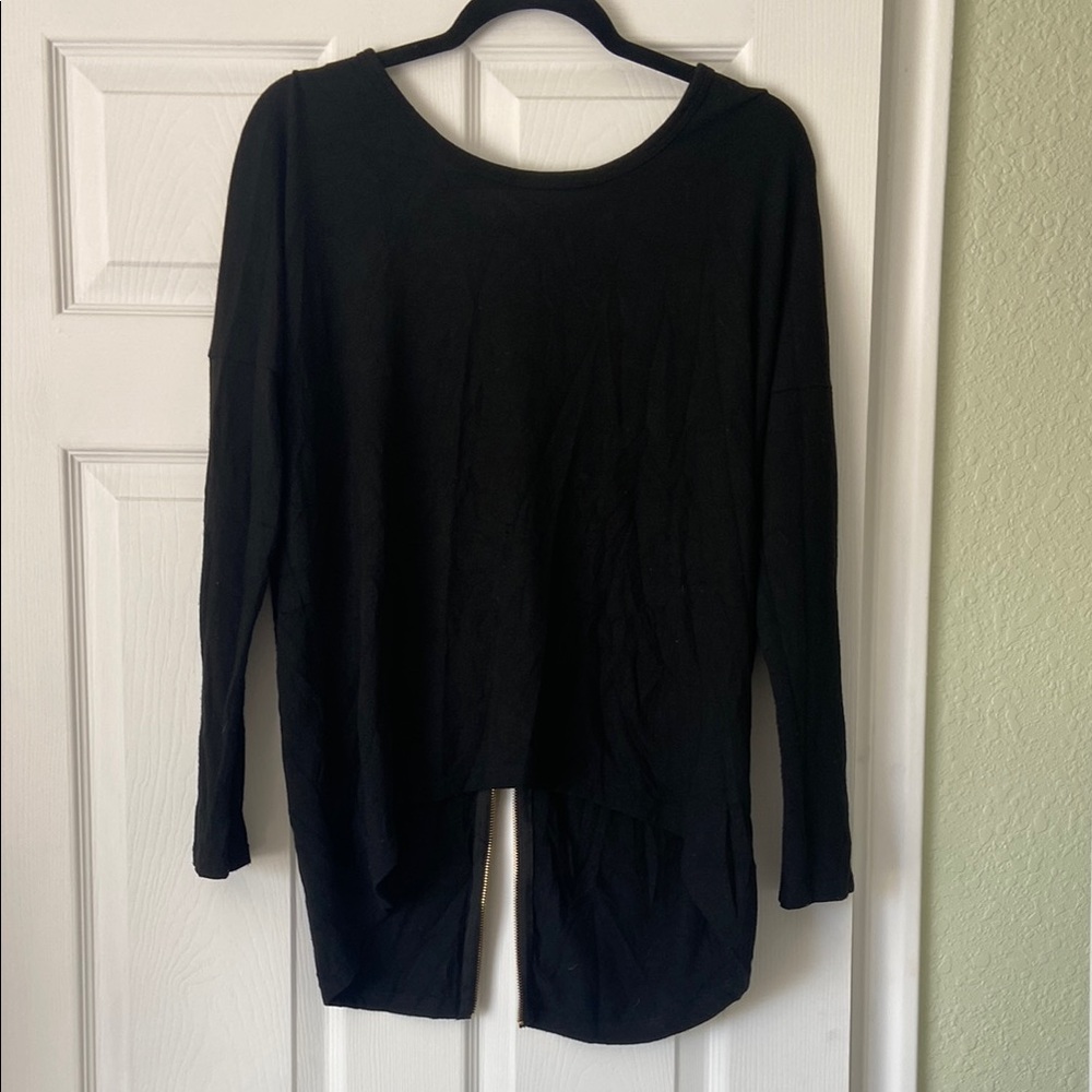 Lulus crop zipper back Elegant Black Women's Top
